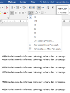 Fungsi Line Spacing, Shading & Border di Ms. Word