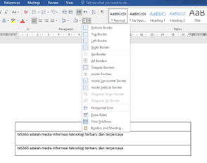 Fungsi Line Spacing, Shading & Border di Ms. Word